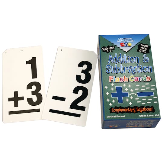Learning Advantage&#x2122; Double Value Addition &#x26; Subtraction Vertical Flash Cards